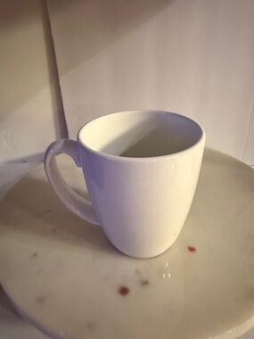 Corelle White Ceramic Coffee Mug with Curved Handle